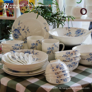 Plain white halb decal Geschirr feines bone china chinesisches Abendessen gesetzt